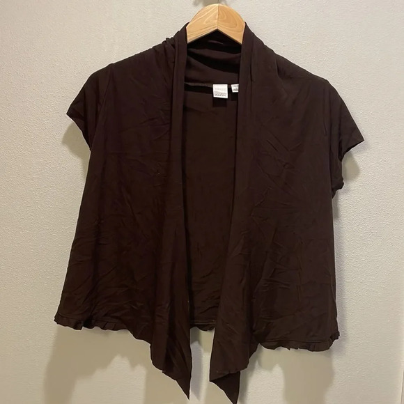 CASLON woman’s dark brown open cardigan - Picture 2 of 8